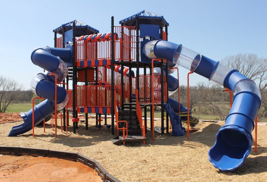 Double-decker - popular playground equipment.